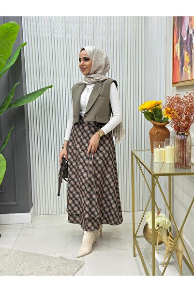 GK Plaid Skirt with Zipper