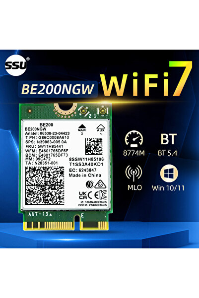 Choice WiFi7 BE200NGW wireless adapter 8774Mbps BT5.4 laptop M.2 Key-E wirele...