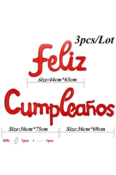 Choice Other Red Spanish Happy Birthday Letters Balloons Lowercase Conjoined ...