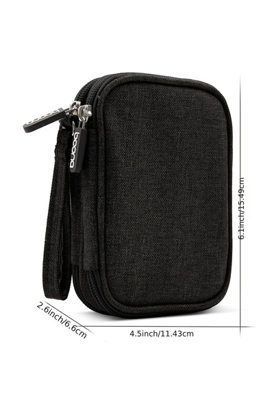 Choice Black 2-layer Hard Drive Storage Bag Case Portable Hard Drive Bag Mult...
