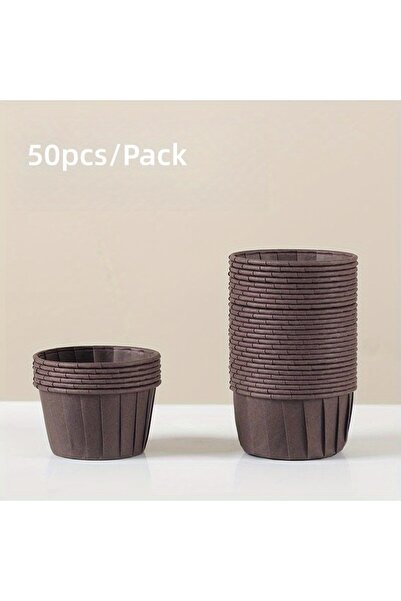 Choice 50pcs dark brown 50 Heat-Resistant Cupcake Liners, Baking Cups, Oven-S...