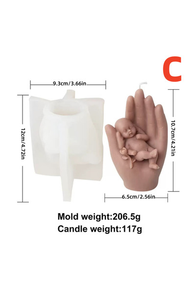 Choice3 baby mold C 3D Silicone Candle Mold Baby in Hand Silicone Mould Aroma...