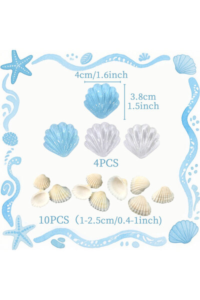 Choice Set 1 LaVenty Coastal Cake Decorati Sea Shells Cake Decor Sea ean Part...