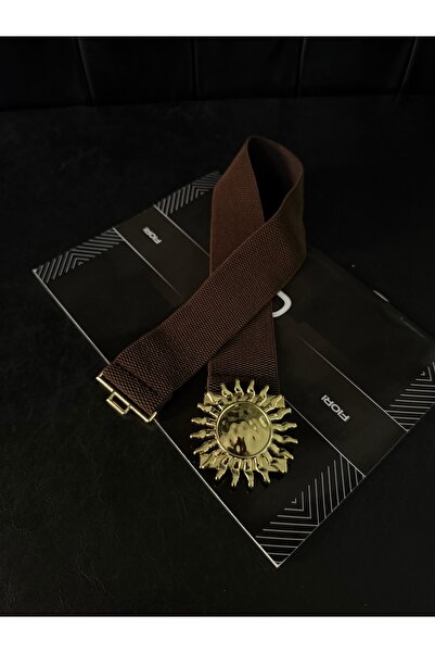 Fiori Ελαστική γυναικεία ζώνη με χρυσή αγκράφα, ζώνη για παλτό, ζώνη για πουκ...