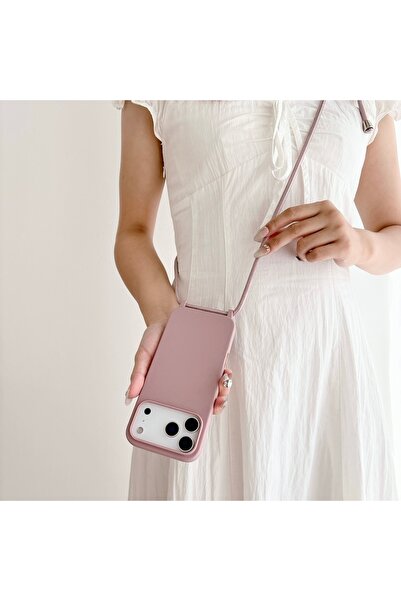 Choice جراب سيليكون وحزام لهاتف آيفون 16، مصنوع من مسحوق رملي، مناسب لهاتف آي...