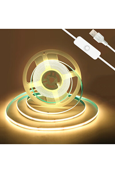 Choice شريط إضاءة LED COB أبيض دافئ بطول متر واحد، يعمل بجهد 5 فولت تيار مستم...