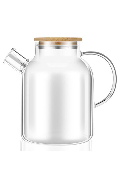 Choice 1.8L 1Pc Glass Pitcher with Bamboo Lid 1800ml Glass Water Pitcher Mult...