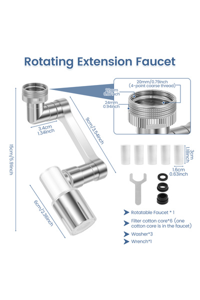 Choice1 Style 1 Stainless Steel 1080°Swivel Robotic Arm Swivel Extension Fauc...