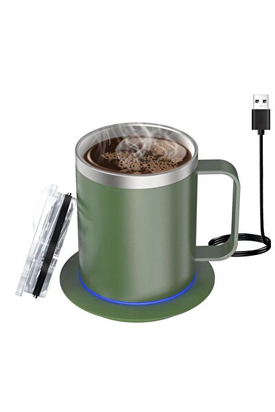 Choice 350ml green Self-Heating Coffee Mug - 12oz USB Electric Heated Mug Hea...