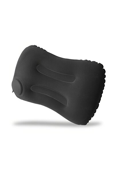 Choice black 1PC Portable Inflatable Travel Neck Pillow, Waist Pillow, Foldab...