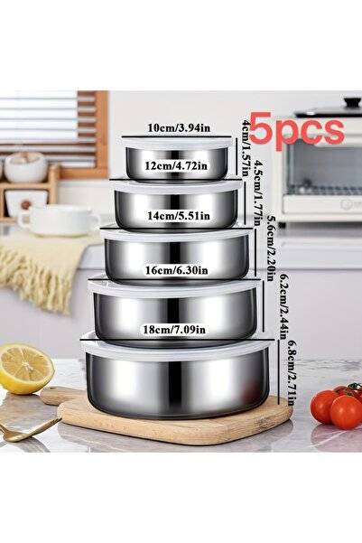 Choice 5pcs 5-Piece Airtight Food Storage Container Set with Color Lids, Stac...