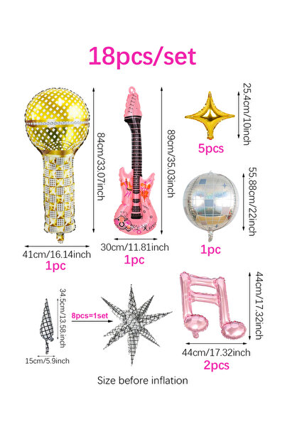 Choice Other 18pcs 18pcs music party foil balloon set, suitable for pop music...