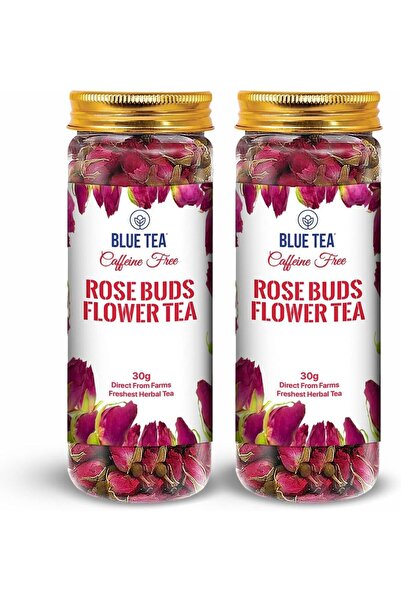 BLUE TEA Rosebud Tea Grade A, Sun-Dried Herbal Tea, Pack of 2 (30g), Rich in ...