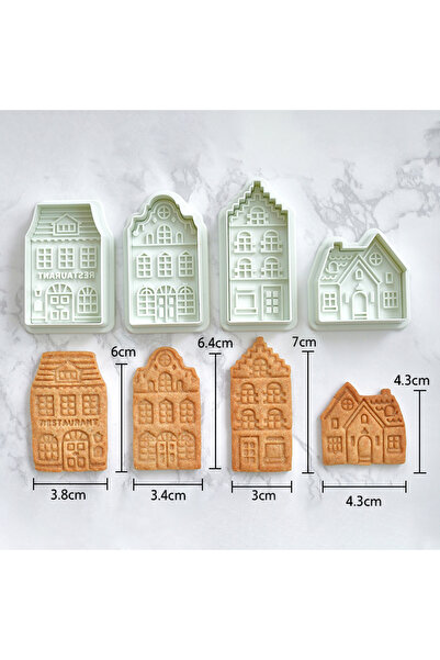 Choice 4Pcs 4Pcs Christmas Gingerbread House Cookie Cutters 3D Baking Molds F...