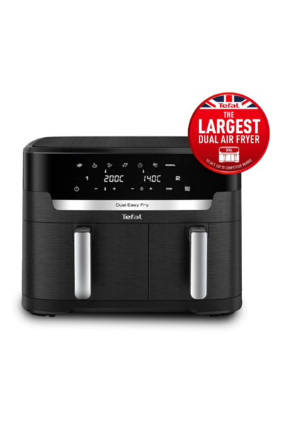 TEFAL مقلاة هوائية سهلة الاستخدام بسعة 11 لترًا وسلتين كبيرتين جدًا بقوة 2700...