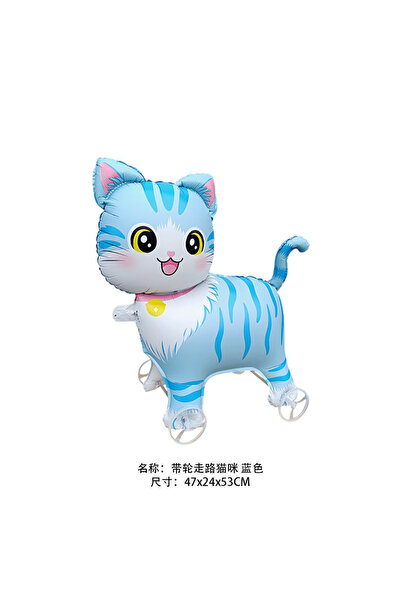 Choice Other blue 1pcs Cartoon Standing Cat Shape Foil Animal Balloon Baby Sh...