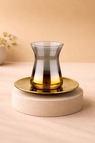 rova tr Titanyum Kaplama 6 Kişilik Çay Bardağı Seti