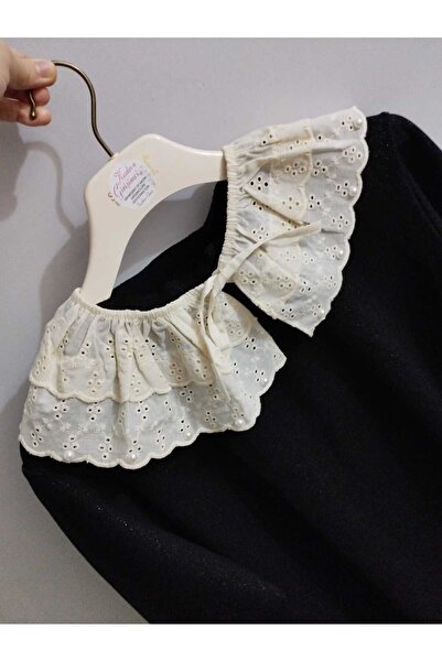 PL İncili yakalık krem brode model