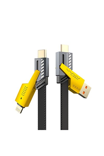 Vyvylabs Elite Series 4 in 1 Fast Charging Cable USB to C+L/Type-C to C+L 65W...