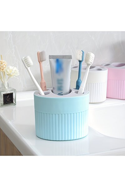 Choice Blue 4 Slot Toothbrush Holder ABS Plastic Bathroom Organizer Freestand...