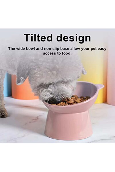 Choice وعاء طعام أزرق للحيوانات الأليفة، قابل للإمالة، ذو قاعدة مرتفعة، واقي ...