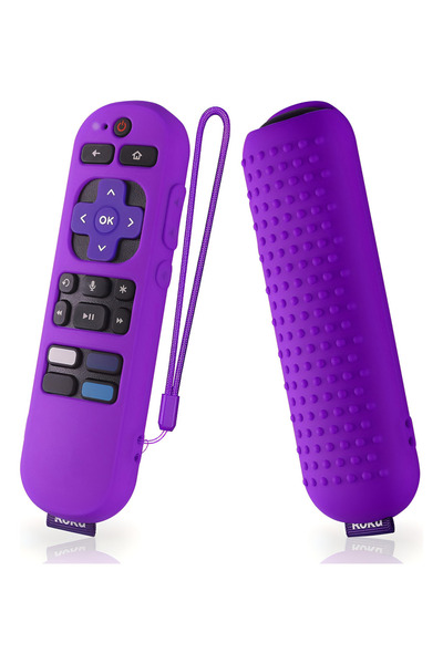 Choice غطاء حماية سيليكوني بنفسجي لجهاز التحكم عن بعد، متوافق مع Roku TV و Ro...