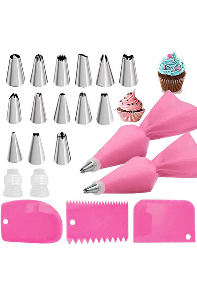 Choice pink 21 Pcs Piping Bag and Tip Set Stainless Steel Cake Decoration Sup...
