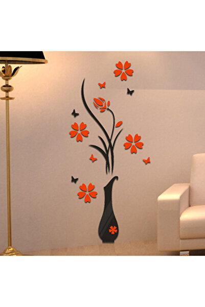 Choice 023 80x40cm DIY Flower Vase Wall Stickers 3D Crystal Acrylic Mirror Wa...