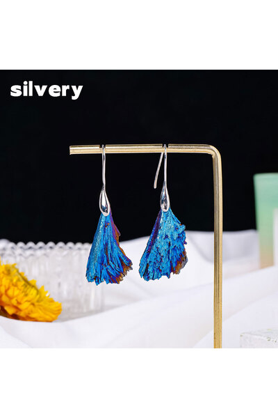 Choice 1pair silvery 1pair Natural Crystal Aura Black Tourmaline Blue Feather...