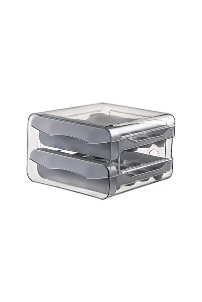 Choice gray Refrigerator egg storage box with automatic rolling egg rack, dou...