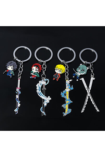 Miniso Ivory Hot Anime Demon Slayer Keychain Kamado Tanjirou Tomioka Giyuu Re...