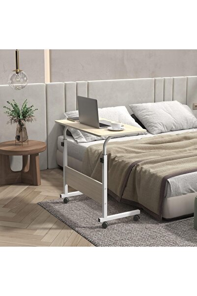 Generic Mobile computer desk with wheels, bedside, adjustable height