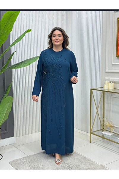 GK Stone Printed Plus Size Evening Dress