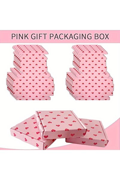 Choice as shown pink 20pcs 20pcs Pink Love Pattern Gift Box, Easy to Assemble...