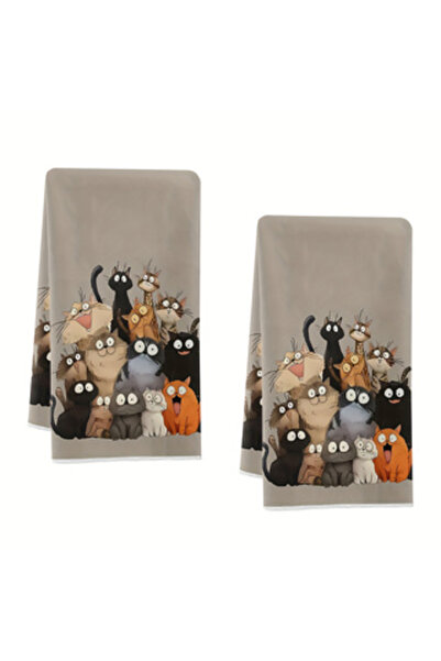 Choice 2pcs 40X60Cm MULTI 2-Piece Set of Cat-Themed Kitchen Towels, Dish Towe...