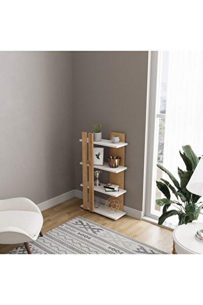 JET MOBİLYA Modern Ahşap Dekoratif Kitaplık Küçük Boy