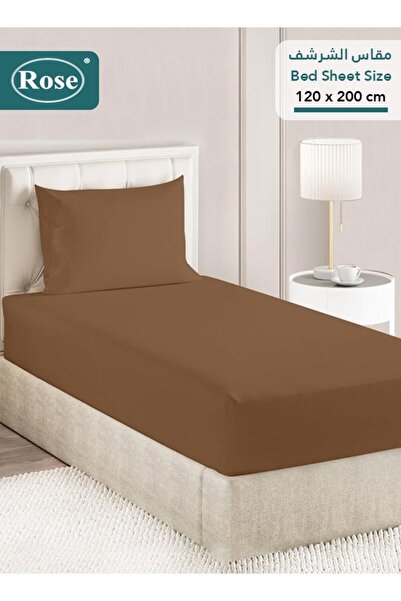 Rose Plain Fitted Sheet & Pillowcase(s) Set, High Quality Microfiber, Single ...