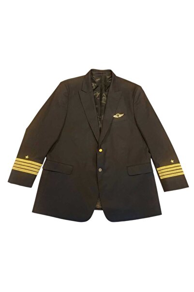 kho military design Türk Hava Yolları Pilot Ceket Metal Broveli (60 Beden-Öze...