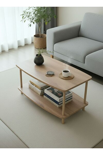 Macco Mobilya 2 Katlı Ahşap Oval Çevir Kur Orta Sehpa - Çok Amaçlı Dekoratif ...