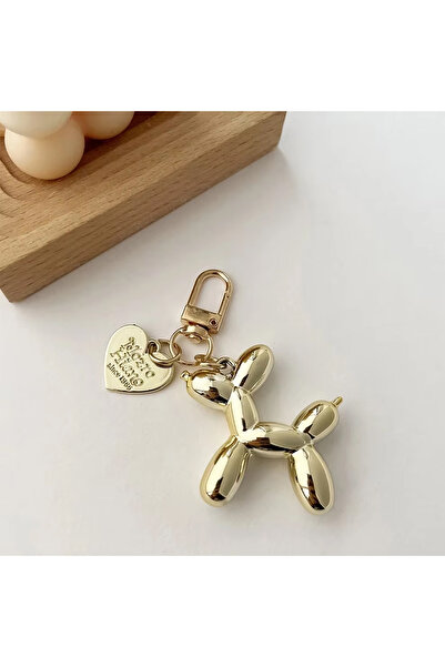 Choice4 سلسلة مفاتيح ذهبية بتصميم بانك Y2K على شكل كلب بالون، مناسبة للنساء، ...