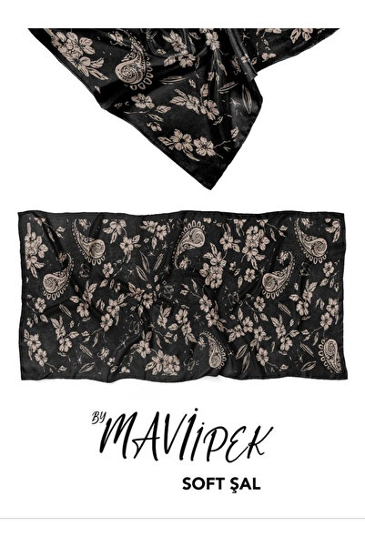 Mavi İpek Soft Cotton Shawl Black Series D1