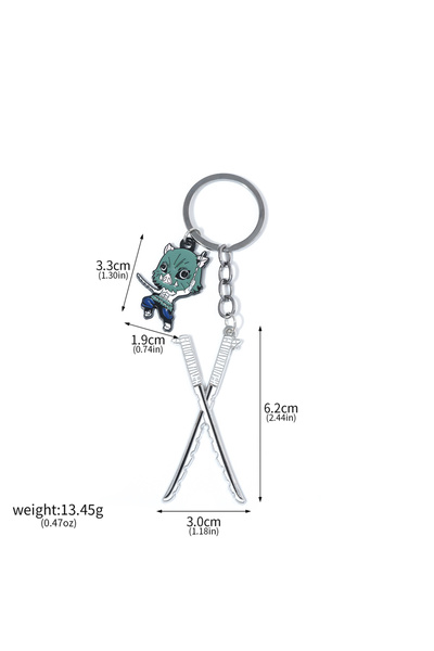 Miniso K00890-04 Hot Anime Demon Slayer Keychain Kamado Tanjirou Tomioka Giyu...