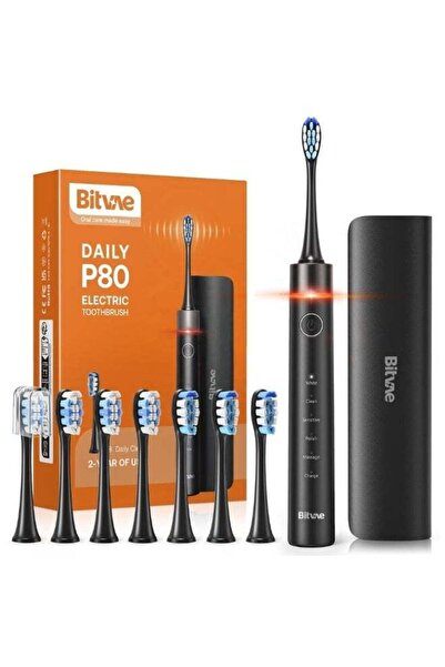 Bitvae P80 Ultra Sonic Toothbrush With 8 Heads, Pressure Sensor, Timer, Etc.