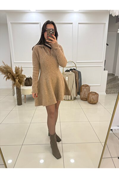 Butik Peplum Polo Yaka Elbise