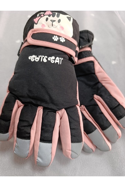 Kitti قفازات كار كاياكال مقاومة للماء البارد للأعمار من 4 إلى 8 سنوات مع شريط...