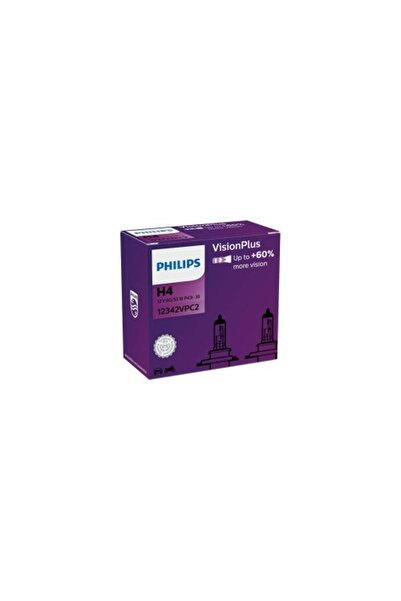 Philips Set 2 Becuri Far H4 6055W 12V Vision Plus Cutie