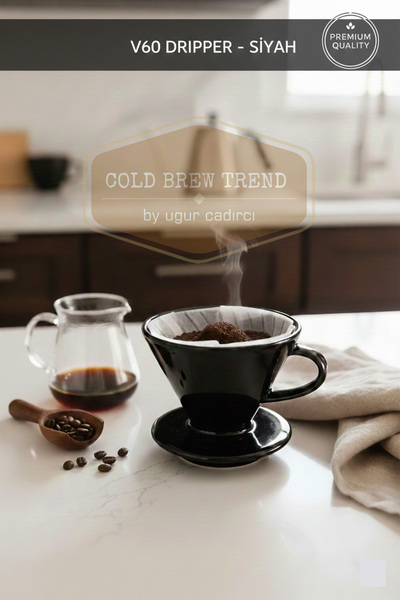 COLD BREW TREND by uğur cadırcı V60 - Dripper - Ceramic - Coffee Brewing - Black