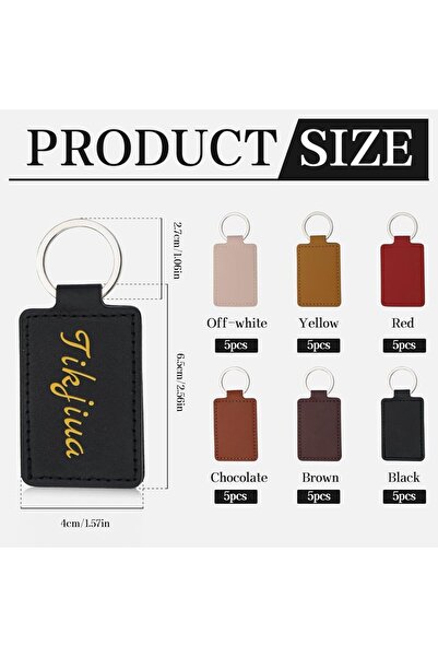 Choice Multicolor-30 Pcs IMAZY 15/30pcs Leather Key Fob Kit Rectangular Keych...