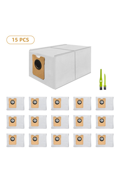 Choice 15 كيسًا وفرشتين وأكياس غبار C20 لمكنسة روبوتية eufy Omni C20 C10، سعة...