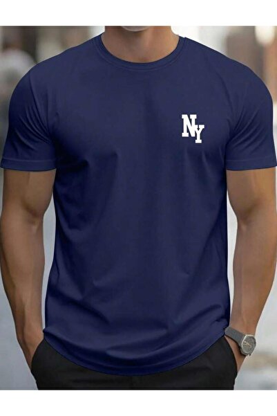 Oceanwear Men's Ny Printed Crew Neck Short Sleeve Plain Tshirt